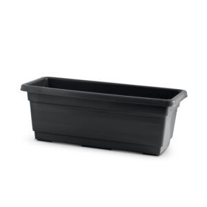 אדנית פלסטיק שחורה עם עיצוב מינימליסטי ועמיד | אדנית לגידול צמחים, מתאימה לשימוש פנימי או חיצוני