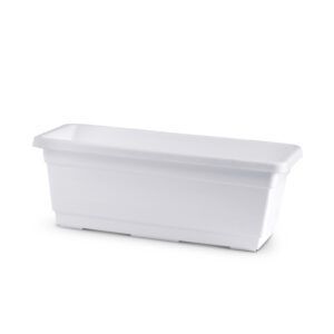 אדנית פלסטיק לבן עם עיצוב פשוט ואלגנטי | אדנית לגידול צמחים המתאימה לשימוש פנימי או חיצוני, משדרגת את המראה הכללי