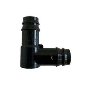 מחבר זווית 16 מ"מ לחיבור צינורות השקיה בזוויות, מתאים למערכות השקיה בגינה להכוונת זרימת המים בצורה יעילה