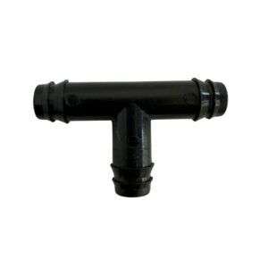 מחבר טי 16 מ"מ לחיבור צינורות השקיה בשלושה כיוונים, מתאים למערכות השקיה בגינה לפיצול זרימת המים בצורה יעילה