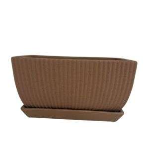 אדנית קרמיקה מעוצבת - חום נקודות