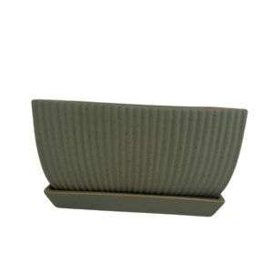 אדדנית קרמיקה מעוצבת - ירוק פסים