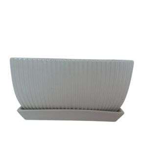 אדנית קרמיקה מעוצבת - לבן