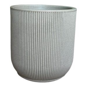 כלי שתילה פלסטיק גדלים שונים- אפור פסים נקודות